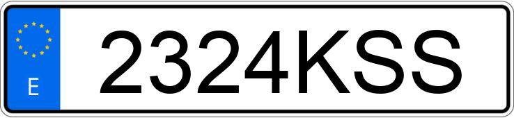 Die Registrierungsnummer 2324KSS hat VOLKSWAGEN GOLF
