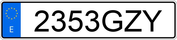 Numer rejestracyjny 2353GZY posiada OPEL ZAFIRA