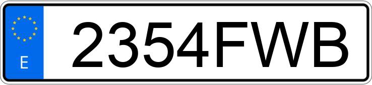 Numer rejestracyjny 2354FWB posiada SKODA OCTAVIA