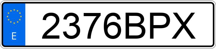 Numer rejestracyjny 2376BPX posiada VOLKSWAGEN GOLF