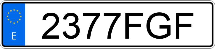 Numer rejestracyjny 2377FGF posiada PEUGEOT 207