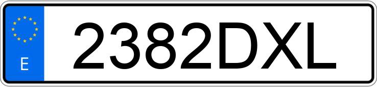 Numer rejestracyjny 2382DXL posiada CITROEN C2