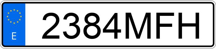 Numer rejestracyjny 2384MFH posiada FORD FIESTA