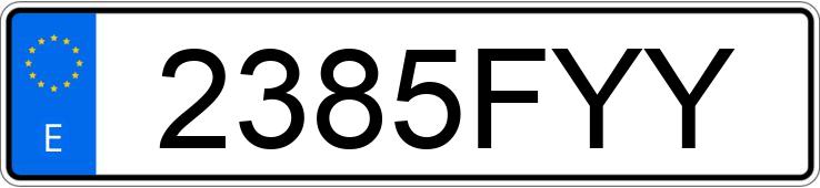 Die Registrierungsnummer 2385FYY hat BMW SERIE 1