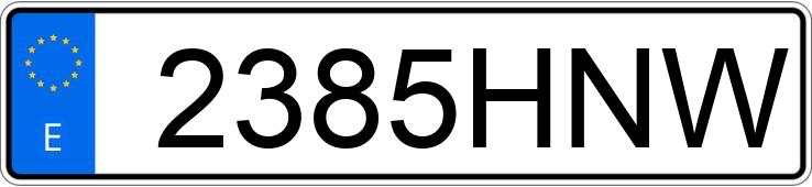 Numer rejestracyjny 2385HNW posiada FIAT FREEMONT