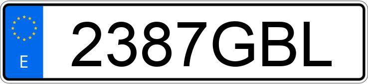 Numer rejestracyjny 2387GBL posiada FIAT PUNTO