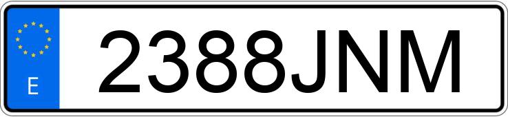 Numer rejestracyjny 2388JNM posiada VOLKSWAGEN GOLF