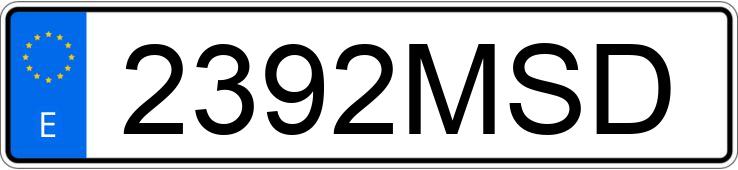 Numer rejestracyjny 2392MSD posiada DODGE CHALLENGER