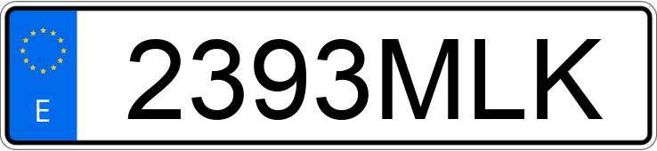 Numer rejestracyjny 2393MLK posiada VOLKSWAGEN TRANSPORTER