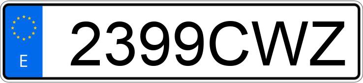 Numer rejestracyjny 2399CWZ posiada SEAT IBIZA