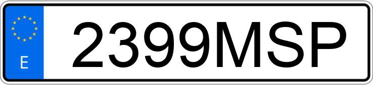 Numer rejestracyjny 2399MSP posiada FORD MUSTANG