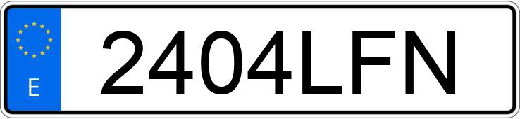 Numer rejestracyjny 2404LFN posiada AUDI R8