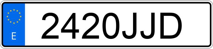 Numer rejestracyjny 2420JJD posiada VOLKSWAGEN GOLF