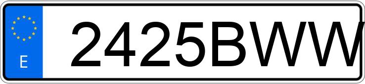 Numer rejestracyjny 2425BWW posiada PEUGEOT 206