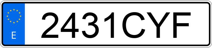 Numer rejestracyjny 2431CYF posiada PEUGEOT 206