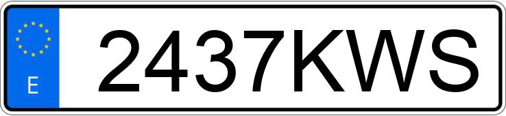 Numer rejestracyjny 2437KWS posiada VOLKSWAGEN GOLF