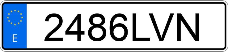 Numer rejestracyjny 2486LVN posiada TRS ONE Numer rejestracyjny 2486LVN posiada TRS ONE