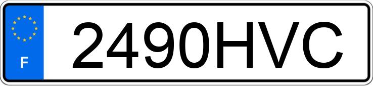Numer rejestracyjny 2490HVC posiada  