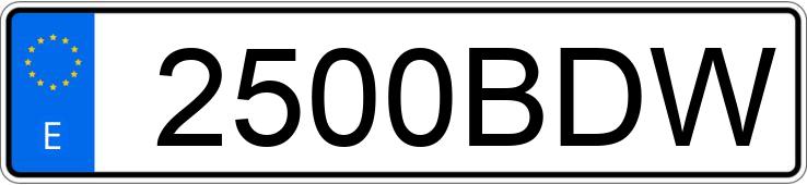 Numer rejestracyjny 2500BDW posiada JOHN DEERE MILENIO