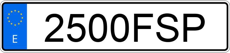 Numer rejestracyjny 2500FSP posiada SEAT IBIZA