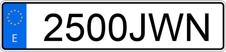 Numer rejestracyjny 2500JWN posiada TOYOTA C-HR