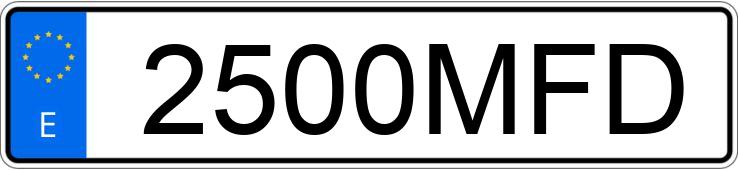 Numer rejestracyjny 2500MFD posiada MERCEDES C (205)