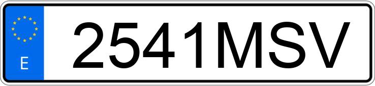 Numer rejestracyjny 2541MSV posiada AUDI A3 SPORTBACK