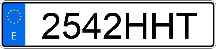 Numer rejestracyjny 2542HHT posiada VOLKSWAGEN GOLF