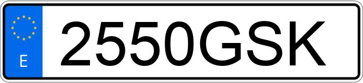 Numer rejestracyjny 2550GSK posiada VOLKSWAGEN TOURAN