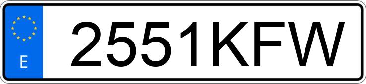 Numer rejestracyjny 2551KFW posiada JAGUAR F TYPE