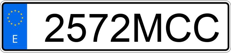 Numer rejestracyjny 2572MCC posiada TOYOTA COROLLA