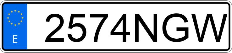 Numer rejestracyjny 2574NGW posiada VOLKSWAGEN GOLF