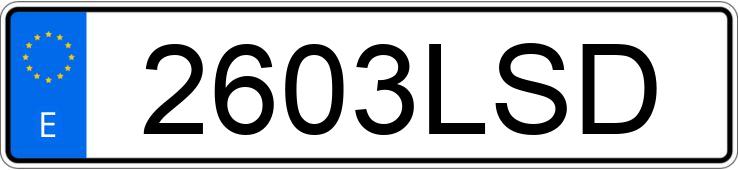Numer rejestracyjny 2603LSD posiada AUDI A4