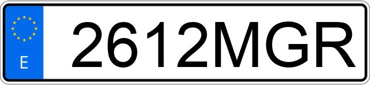 Numer rejestracyjny 2612MGR posiada VOLKSWAGEN GOLF