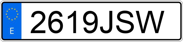 Numer rejestracyjny 2619JSW posiada VOLKSWAGEN GOLF Numer rejestracyjny 2619JSW posiada VOLKSWAGEN GOLF