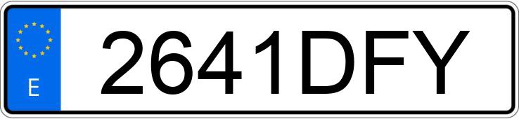 Numer rejestracyjny 2641DFY posiada PEUGEOT 206