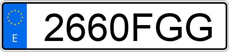 Numer rejestracyjny 2660FGG posiada VOLKSWAGEN GOLF