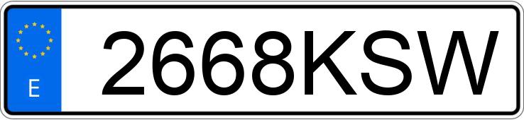 Numer rejestracyjny 2668KSW posiada AUDI A4