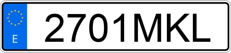 Numer rejestracyjny 2701MKL posiada SUZUKI SWACE