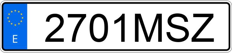 Numer rejestracyjny 2701MSZ posiada AUDI S3 SPORTBACK