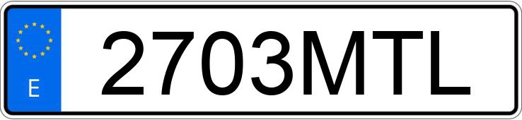 Numer rejestracyjny 2703MTL posiada FORD TRANSIT