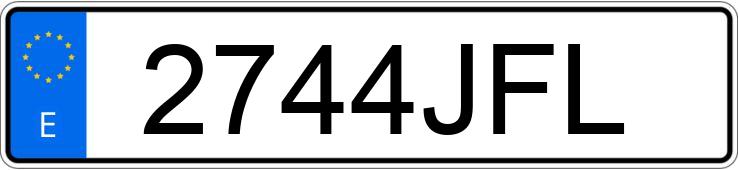 Numer rejestracyjny 2744JFL posiada SKODA SPACEBACK