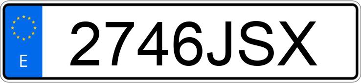 Numer rejestracyjny 2746JSX posiada VOLKSWAGEN GOLF