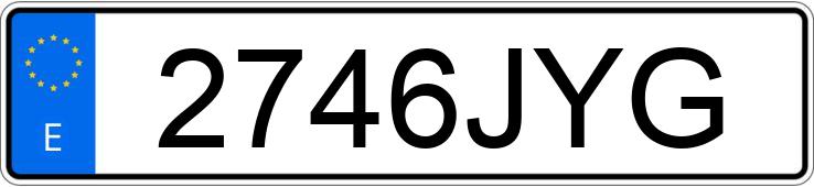 Numer rejestracyjny 2746JYG posiada Volkswagen Escarabajo