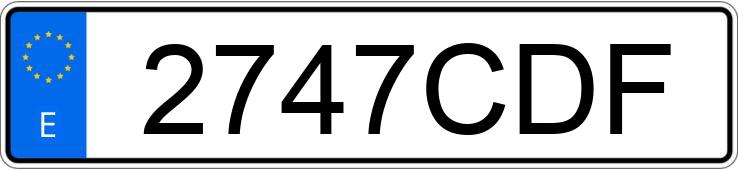 Numer rejestracyjny 2747CDF posiada VOLKSWAGEN BORA