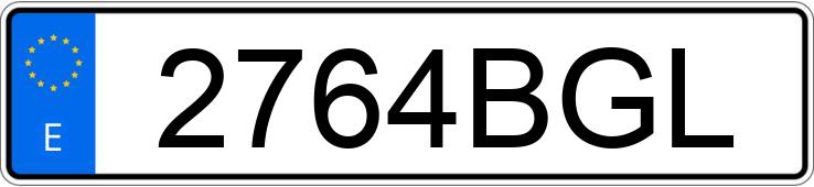 Il numero di registrazione 2764BGL ha HYUNDAI ACCENT