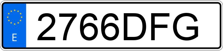 Numer rejestracyjny 2766DFG posiada VOLKSWAGEN GOLF