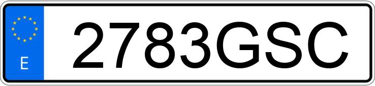 Numer rejestracyjny 2783GSC posiada VOLKSWAGEN GOLF