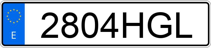 Numer rejestracyjny 2804HGL posiada VOLKSWAGEN GOLF