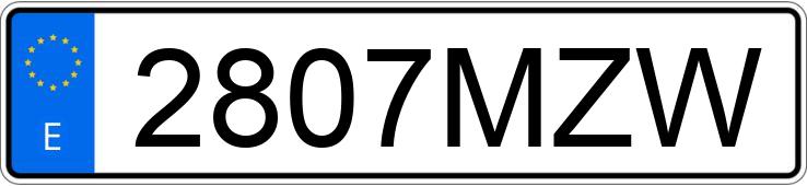 Numer rejestracyjny 2807MZW posiada FIAT DOBLO